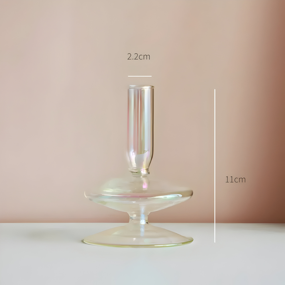 Art Glass Candle Holder Colourful Decorative Vase Ornament