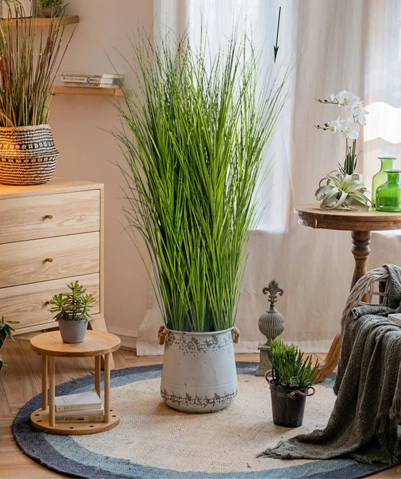 Artificial Reed Grass Plant Large Tropical Decorative Greenery