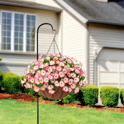 Artificial Silk Flower Hanging Basket for Indoor Outdoor Home Decor