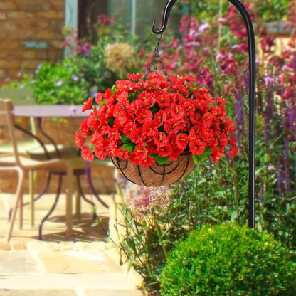 Artificial Silk Flower Hanging Basket for Indoor Outdoor Home Decor