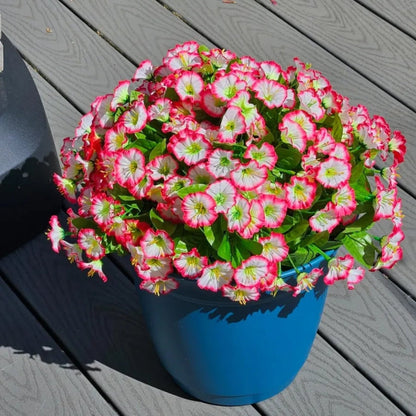 Artificial Silk Flower Hanging Basket for Indoor Outdoor Home Decor