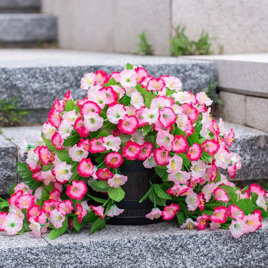 Hængende kurv med kunstige silkeblomster til indendørs og udendørs boligindretning