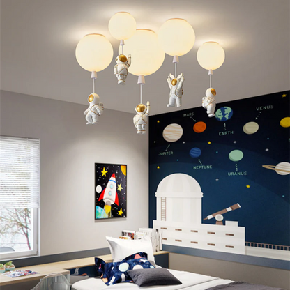 Astronaut Moon LED Ceiling Light for Kids Bedroom and Nursery