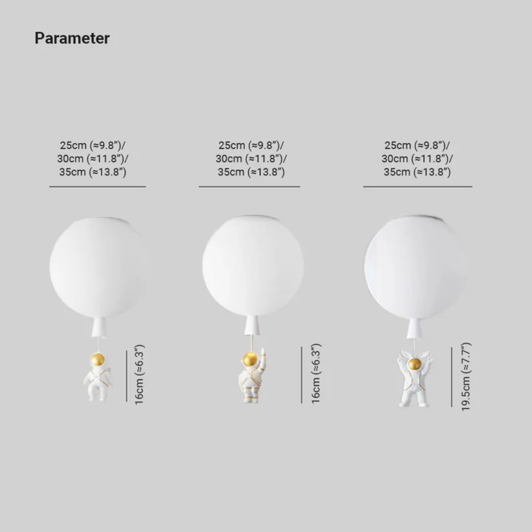 Astronaut Moon LED Ceiling Light for Kids Bedroom and Nursery