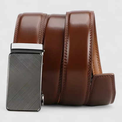 Automatic Buckle Leather Belt Mens Formal Casual Fashion Strap