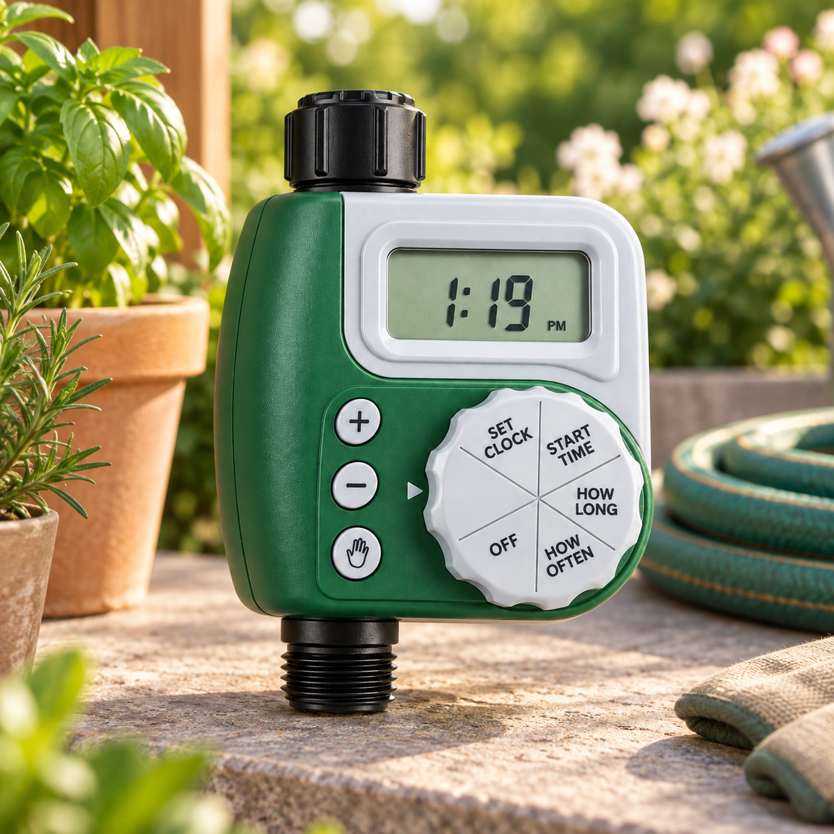Automatic Garden Watering Timer with LCD Irrigation Valve