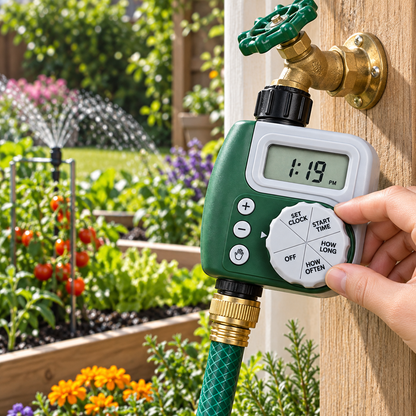 Automatic Garden Watering Timer with LCD Irrigation Valve