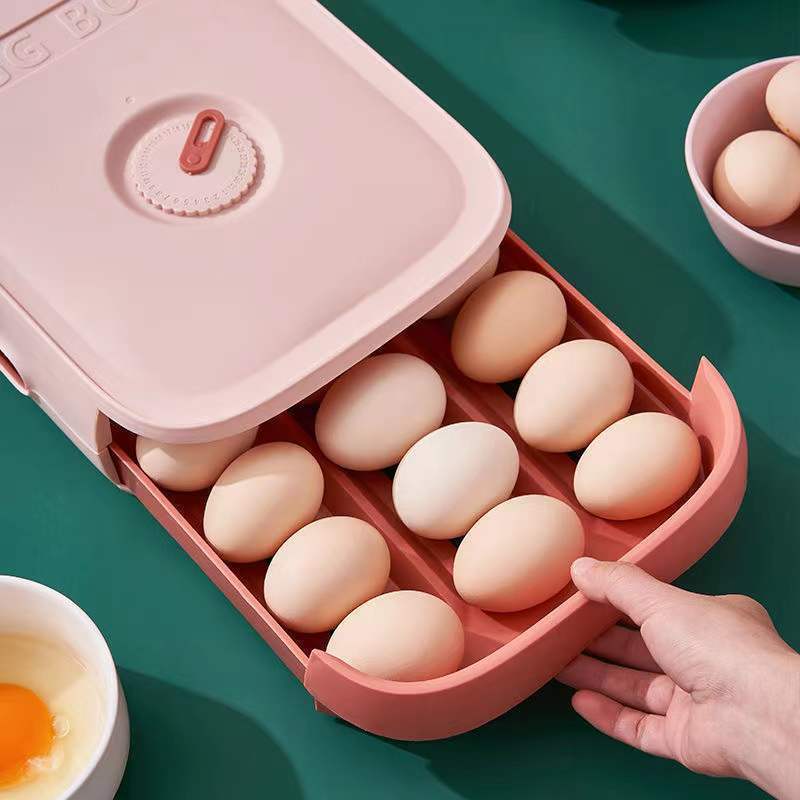 Automatic Rolling Egg Organizer for Refrigerator