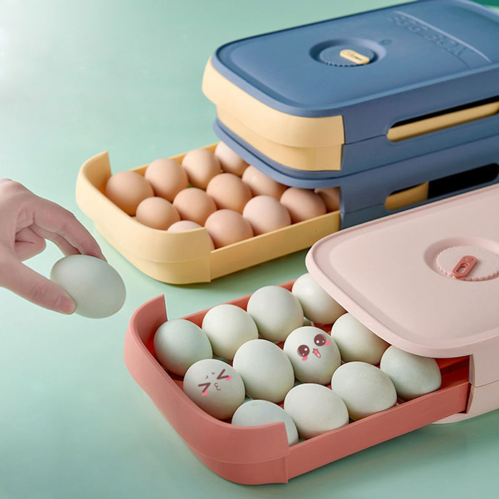 Automatic Rolling Egg Organizer for Refrigerator