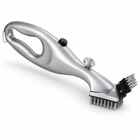 BBQ Steam Cleaning Brush with Easy-Grip Handle and Fillable Water Canister