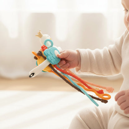 Baby Sensory Activity Toy with Textured Cords and Teething Features