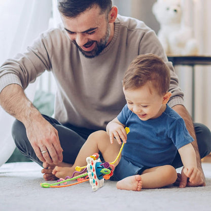 Baby Sensory Activity Toy with Textured Cords and Teething Features