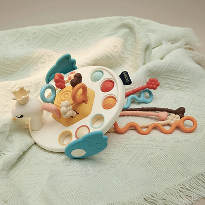 Baby Sensory Activity Toy with Textured Cords and Teething Features