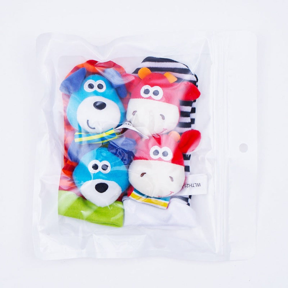 Baby Sensory Rattle Socks and Wrist Bracelet Set