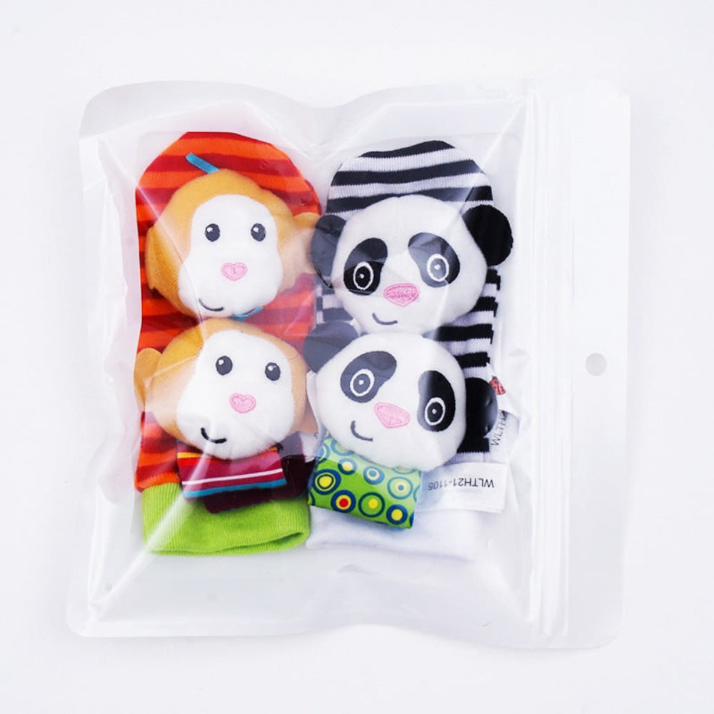 Baby Sensory Rattle Socks and Wrist Bracelet Set