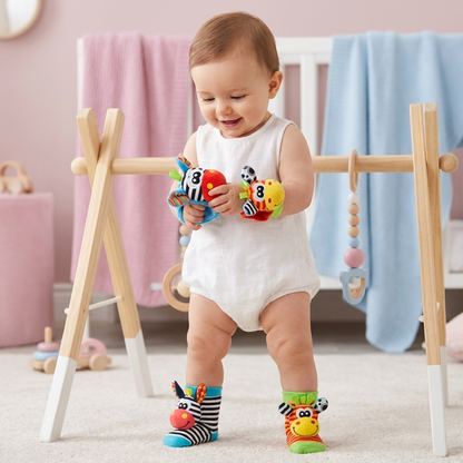 Baby Sensory Rattle Socks and Wrist Bracelet Set
