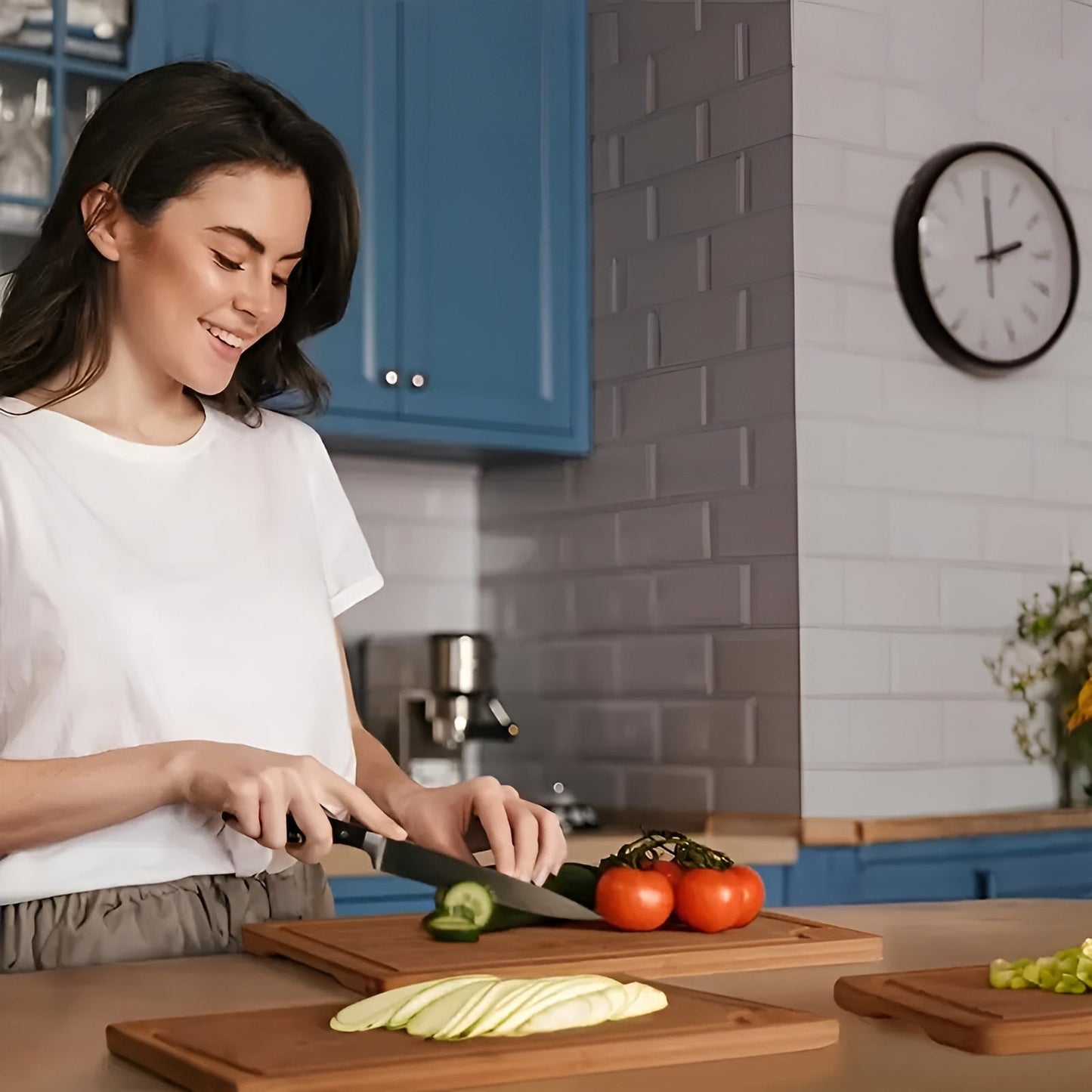Bamboo Cutting Board Set 3 Piece Kitchen Chopping Boards