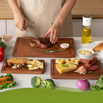 Bamboo Cutting Board Set 3 Piece Kitchen Chopping Boards