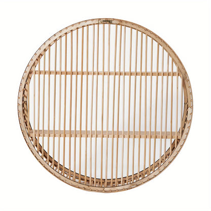 Bamboo Round Wall Shelf Handmade Storage Display Decor