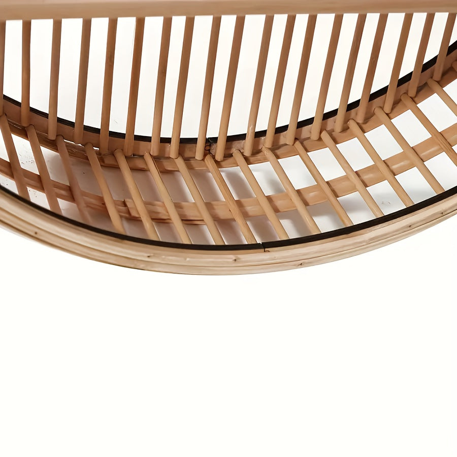 Bamboo Round Wall Shelf Handmade Storage Display Decor