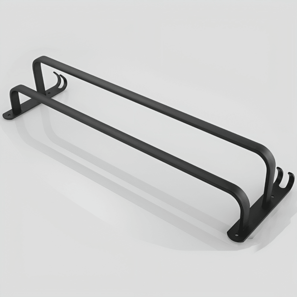 Bathroom Towel Rack With Hooks Wall Mounted Space Saving Towel Holder