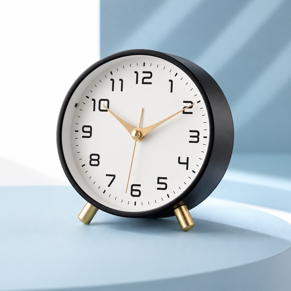 Battery-Operated Scandinavian Table Clock with Silent Sweep Movement