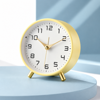 Battery-Operated Scandinavian Table Clock with Silent Sweep Movement