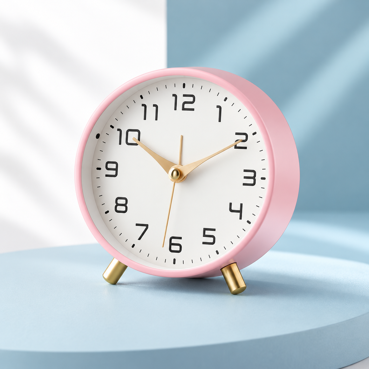 Battery-Operated Scandinavian Table Clock with Silent Sweep Movement