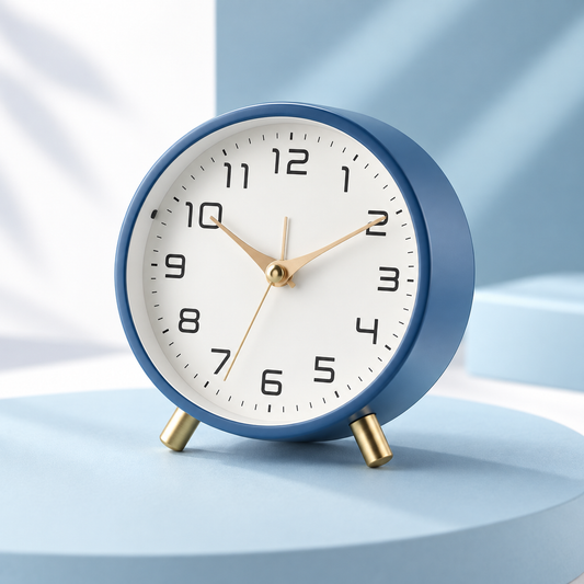 Battery-Operated Scandinavian Table Clock with Silent Sweep Movement