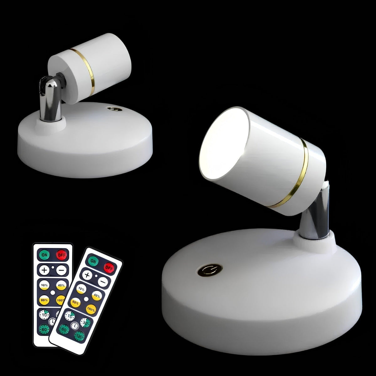 Battery Operated Wall Sconce Adjustable LED Spotlight Remote Control