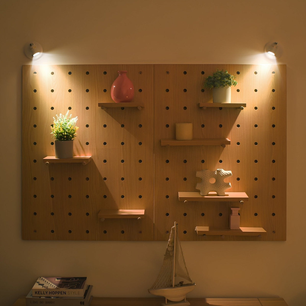 Battery Operated Wall Sconce Adjustable LED Spotlight Remote Control