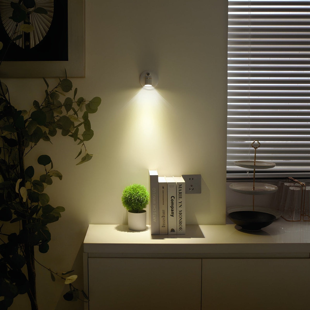 Battery Operated Wall Sconce Adjustable LED Spotlight Remote Control