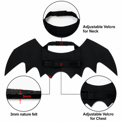 Black Bat Wings Pet Costume for Dogs and Cats Halloween Dress Up