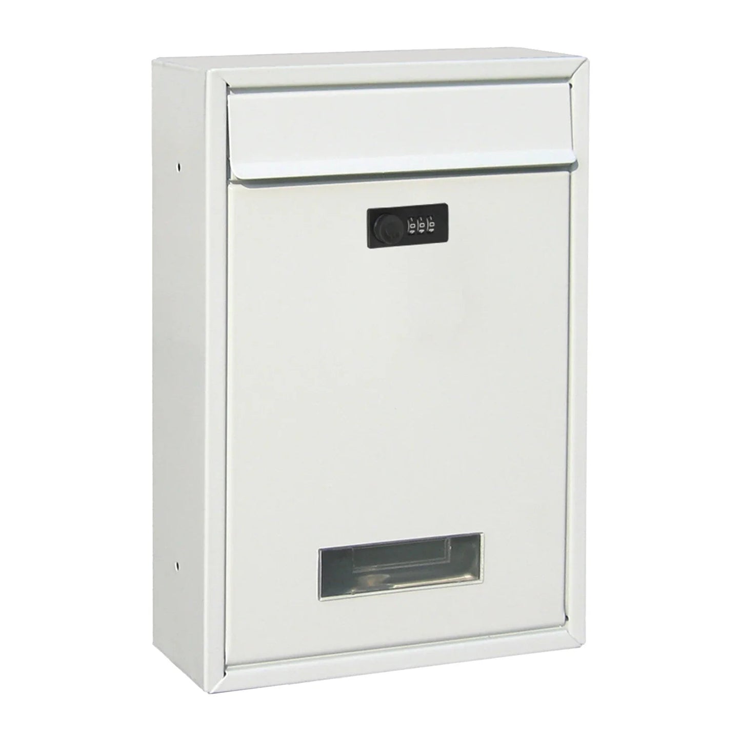 Black Lockable Mailbox Secure Wall Mounted Post Box