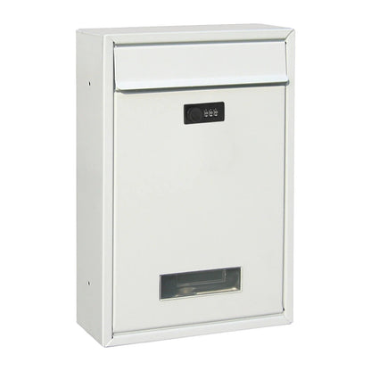 Black Lockable Mailbox Secure Wall Mounted Post Box