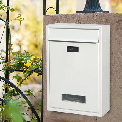 Black Lockable Mailbox Secure Wall Mounted Post Box