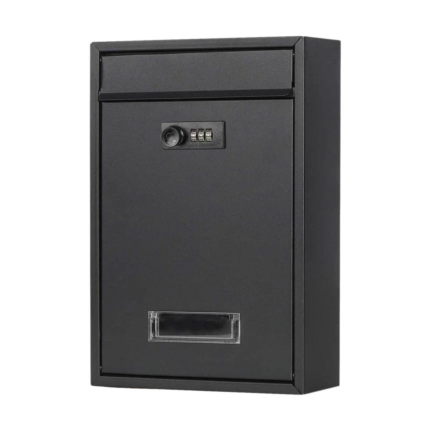 Black Lockable Mailbox Secure Wall Mounted Post Box
