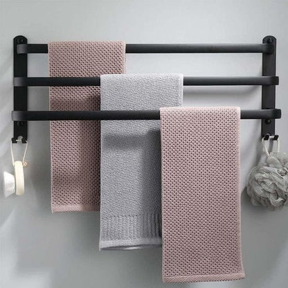 Black Towel Rack Wall Mounted Bathroom Storage Rail