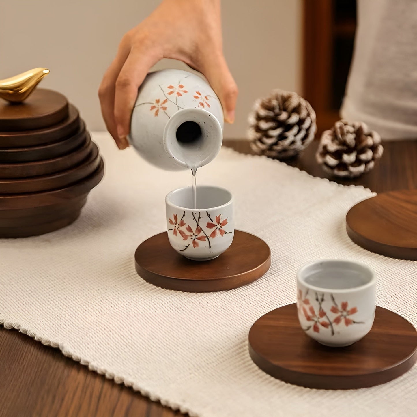 Black Walnut Wood Heat Resistant Table Coaster Mat