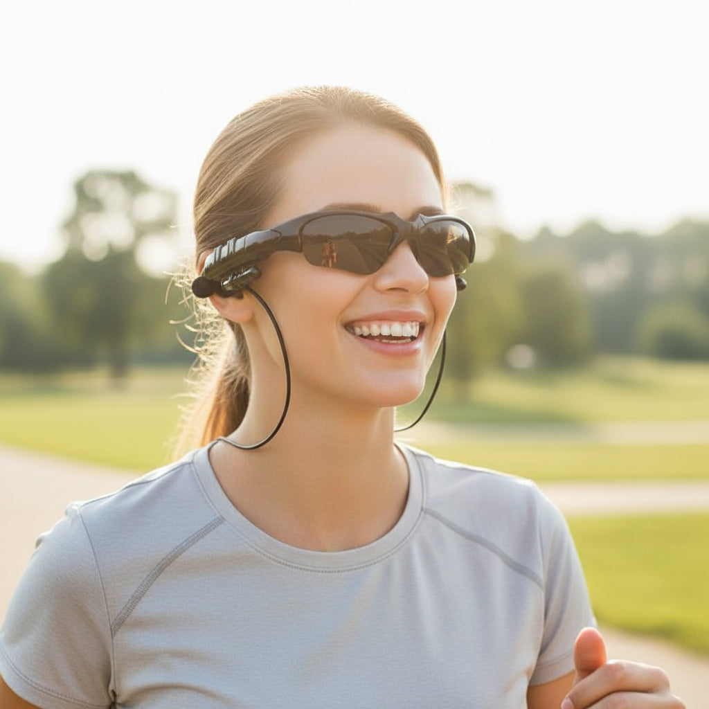 Bluetooth Sunglasses with Polarized Lenses Wireless Audio Headset for Running Cycling