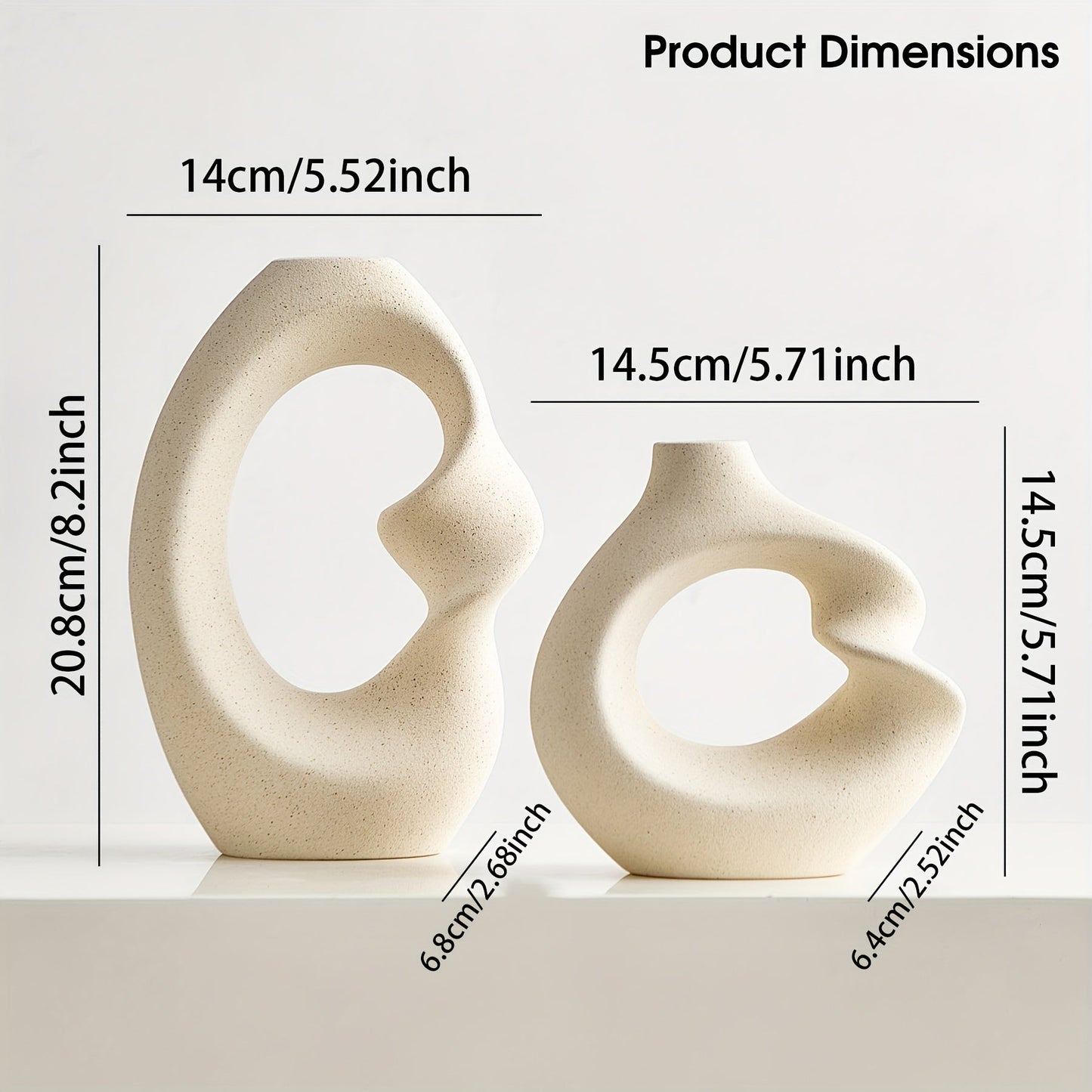Bohemian Ceramic Vase Set Abstract Modern Decorative Flower Vases
