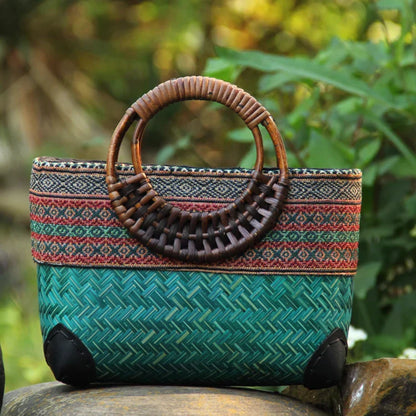 Bohemian Straw Shoulder Bag Handmade Beach Crossbody Tote