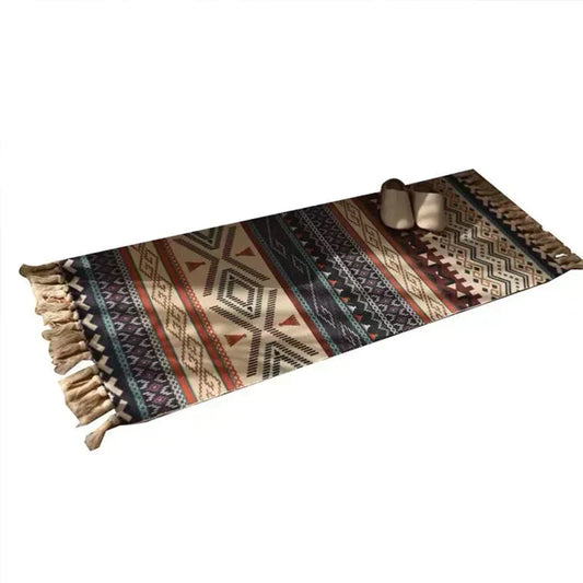Bohemian Vintage Plaid Area Rug for Living Room