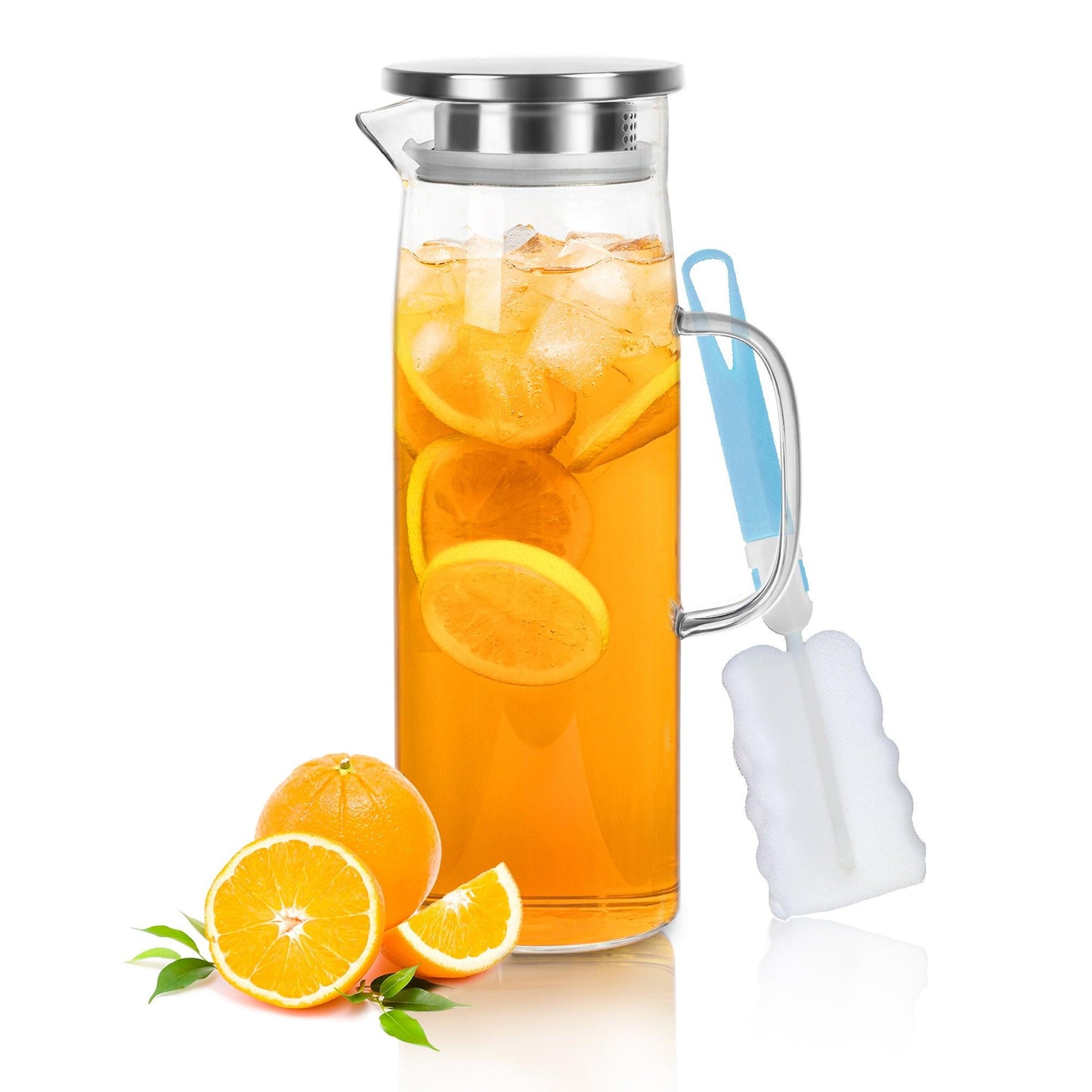 Borosilicate Glass Pitcher Heat Resistant Beverage Jug 1500ml