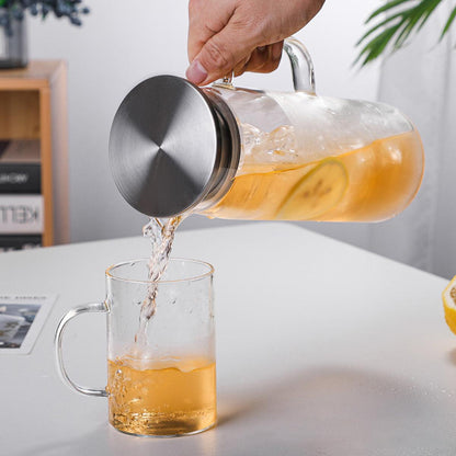 Borosilicate Glass Pitcher Heat Resistant Beverage Jug 1500ml