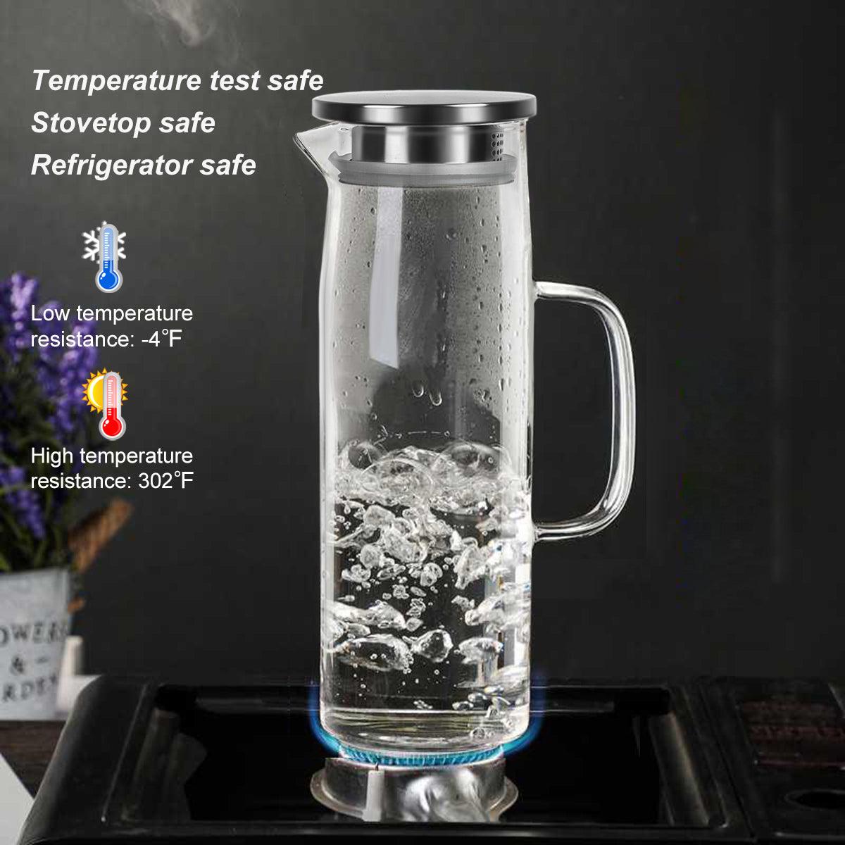 Borosilicate Glass Pitcher Heat Resistant Beverage Jug 1500ml