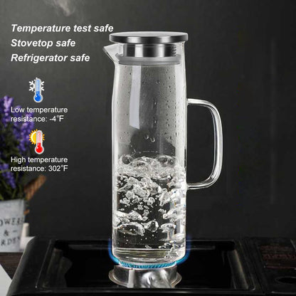 Borosilicate Glass Pitcher Heat Resistant Beverage Jug 1500ml