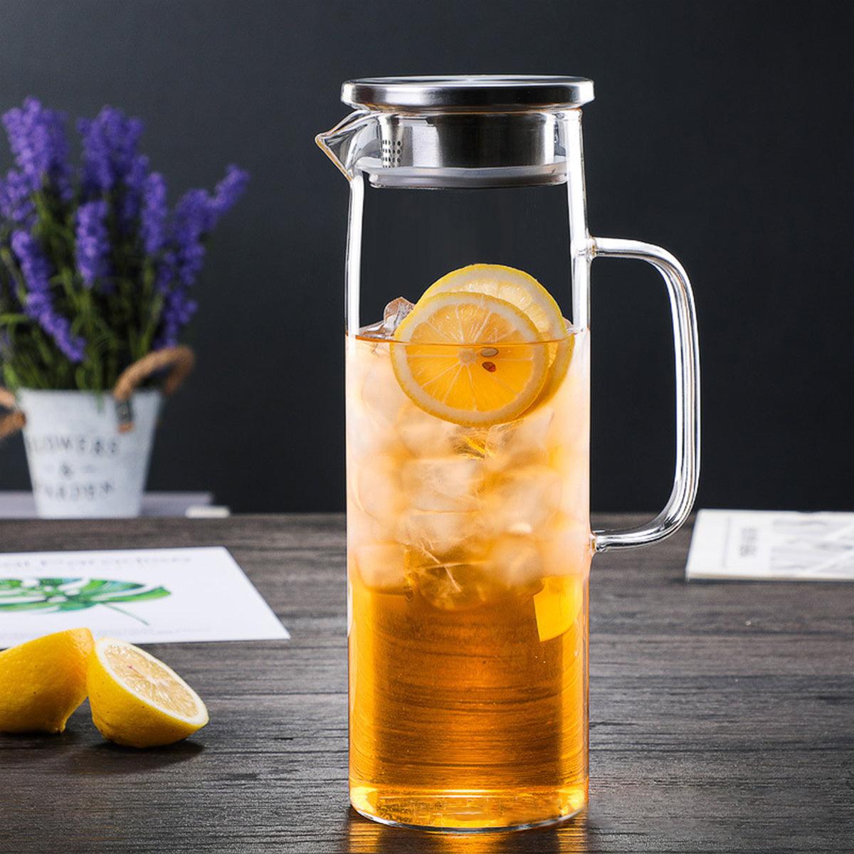 Borosilicate Glass Pitcher Heat Resistant Beverage Jug 1500ml