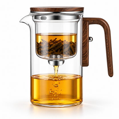 Borosilicate Glass Tea Infuser with Precision Brewing and Water-Separation Design