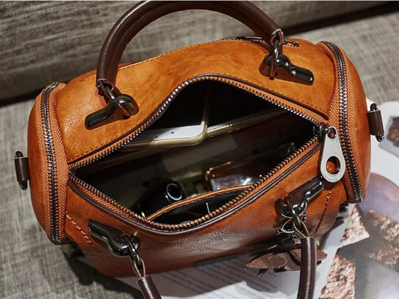 Boston Shoulder Bag Crossbody Handbag PU Leather Purse